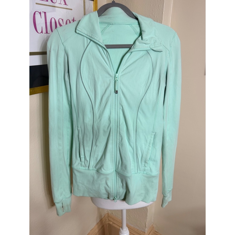 Lululemon Define Jacket Mint Green Luon Full Zip Yoga Athletic Top Size 4